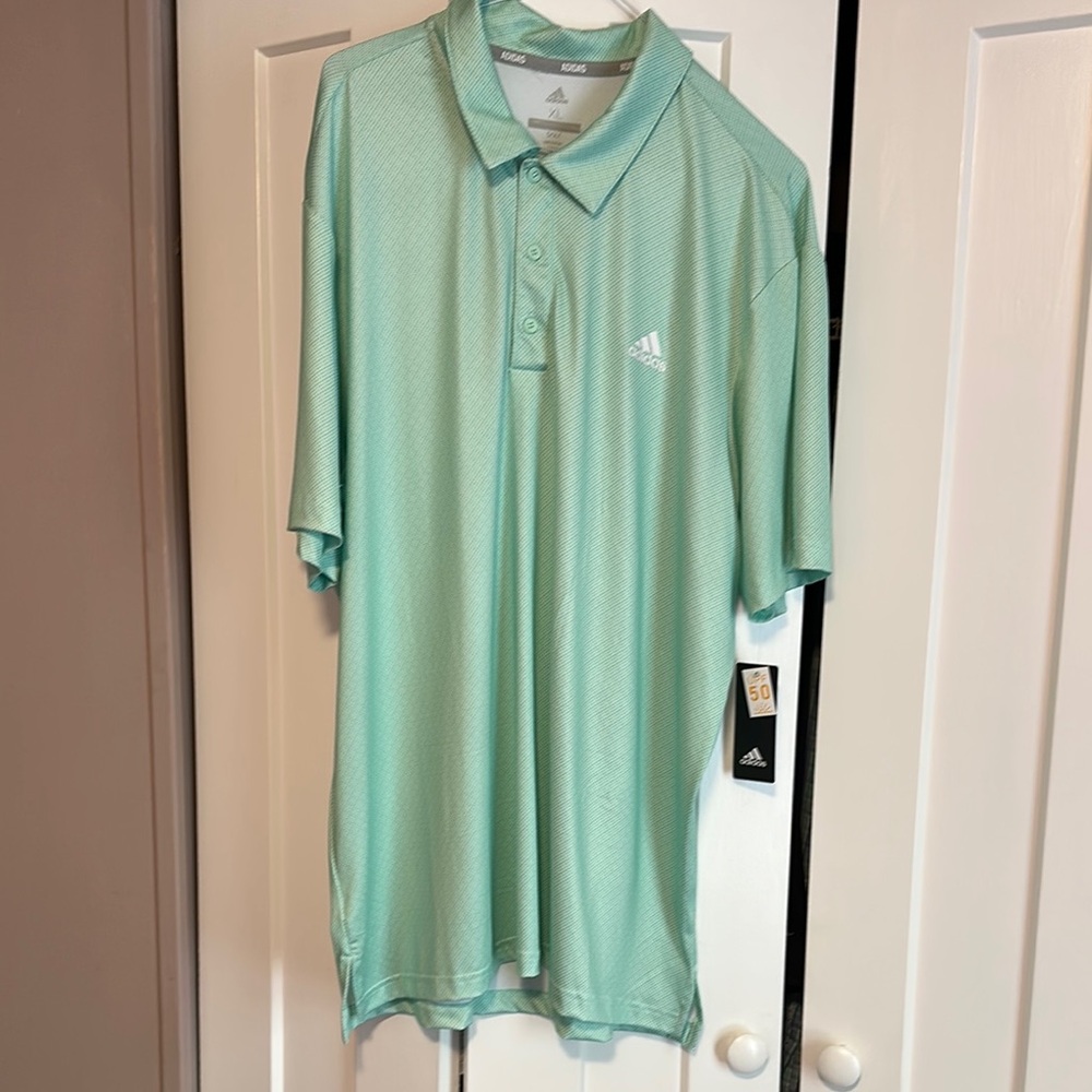 Adidas Men's Light Green Polo Shirt